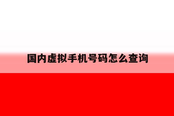 包含国内虚拟手机号码怎么查询的词条 包含国内虚拟手机号码怎么查询的词条
