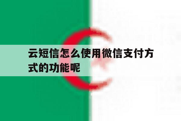 云短信怎么使用微信支付方式的功能呢 云短信怎么使用微信支付方式的功能呢