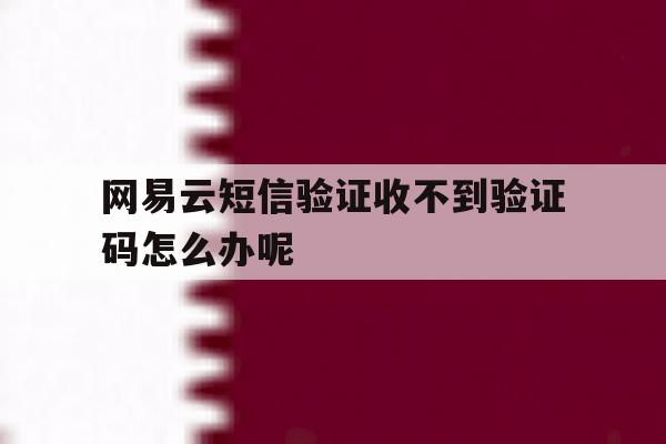 网易云短信验证收不到验证码怎么办呢 网易云短信验证收不到验证码怎么办呢