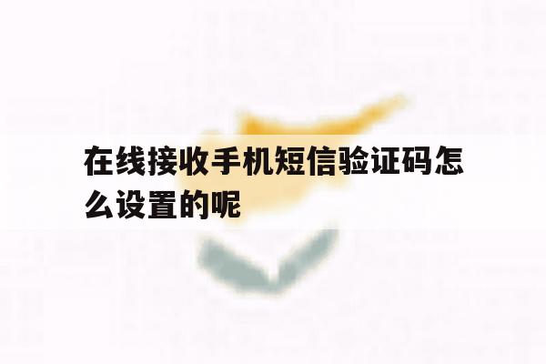 在线接收手机短信验证码怎么设置的呢 在线接收手机短信验证码怎么设置的呢