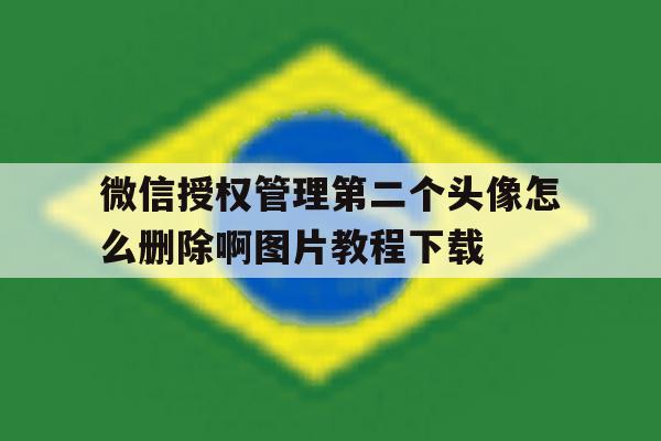 微信授权管理第二个头像怎么删除啊图片教程下载的简单介绍 微信授权管理第二个头像怎么删除啊图片教程下载的简单介绍