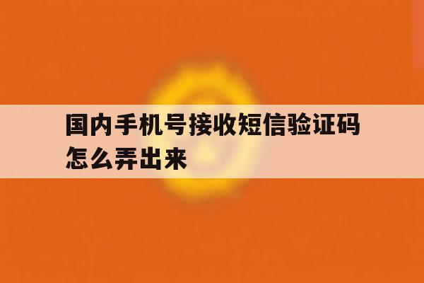 国内手机号接收短信验证码怎么弄出来 国内手机号接收短信验证码怎么弄出来