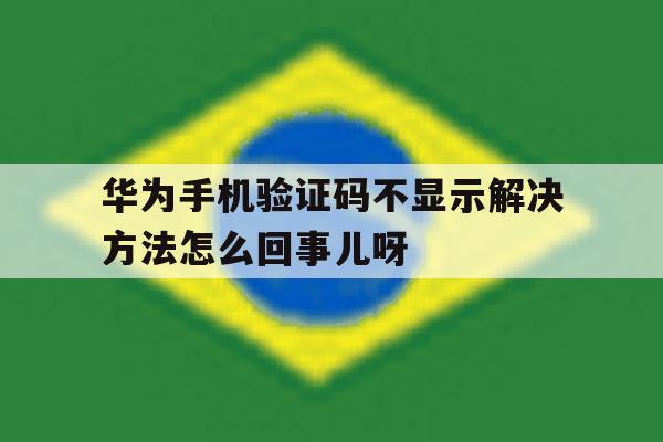 关于华为手机验证码不显示解决方法怎么回事儿呀的信息 关于华为手机验证码不显示解决方法怎么回事儿呀的信息