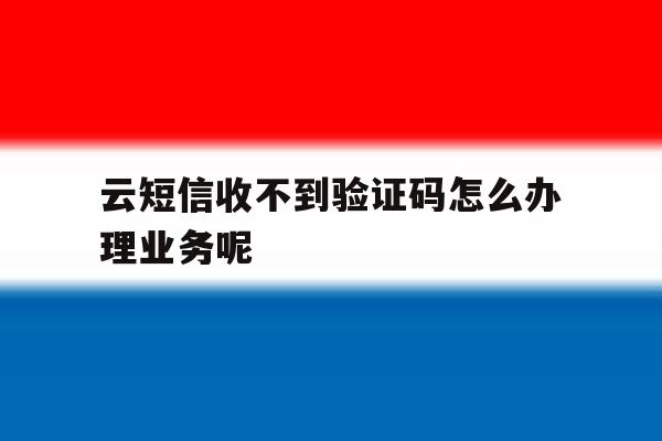 云短信收不到验证码怎么办理业务呢 云短信收不到验证码怎么办理业务呢