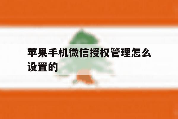 苹果手机微信授权管理怎么设置的 苹果手机微信授权管理怎么设置的