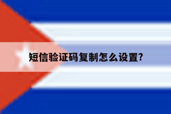 短信验证码复制怎么设置? 短信验证码复制怎么设置?