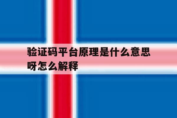 验证码平台原理是什么意思呀怎么解释 验证码平台原理是什么意思呀怎么解释
