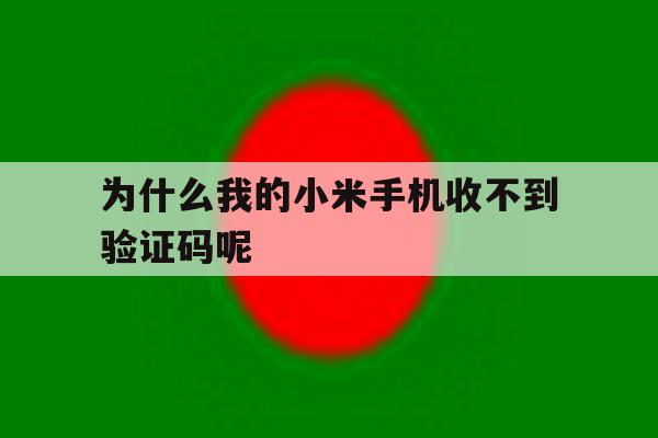 为什么我的小米手机收不到验证码呢 为什么我的小米手机收不到验证码呢