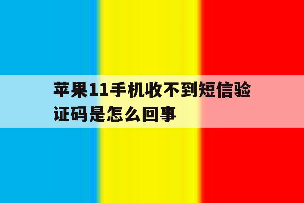 苹果11手机收不到短信验证码是怎么回事 苹果11手机收不到短信验证码是怎么回事