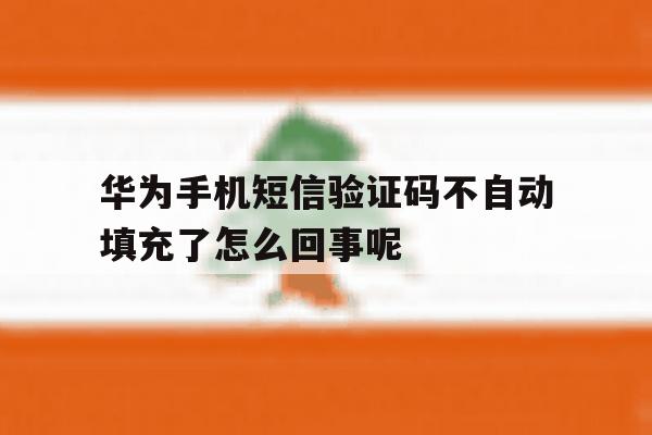 华为手机短信验证码不自动填充了怎么回事呢 华为手机短信验证码不自动填充了怎么回事呢