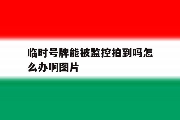 临时号牌能被监控拍到吗怎么办啊图片 临时号牌能被监控拍到吗怎么办啊图片