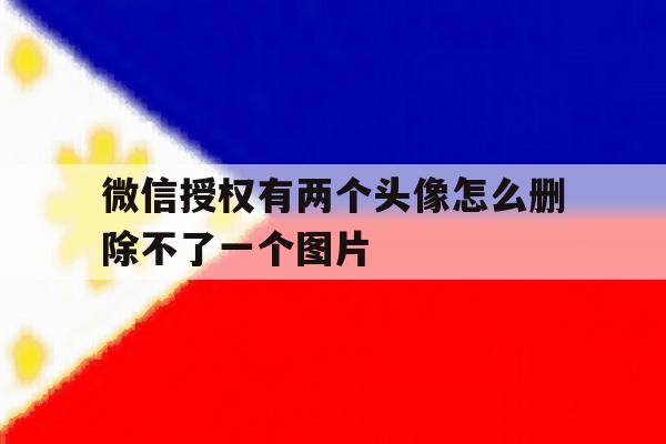 微信授权有两个头像怎么删除不了一个图片 微信授权有两个头像怎么删除不了一个图片
