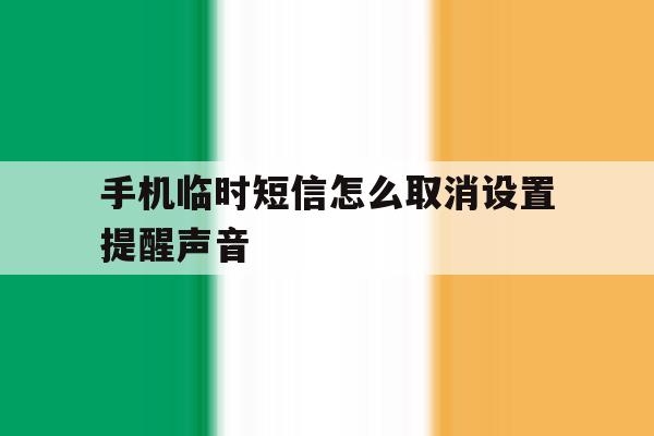 手机临时短信怎么取消设置提醒声音 手机临时短信怎么取消设置提醒声音