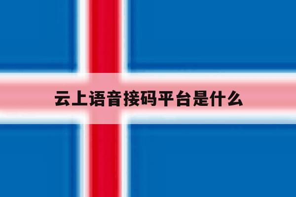 云上语音接码平台是什么 云上语音接码平台是什么