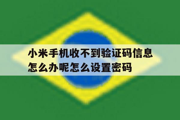 小米手机收不到验证码信息怎么办呢怎么设置密码的简单介绍 小米手机收不到验证码信息怎么办呢怎么设置密码的简单介绍
