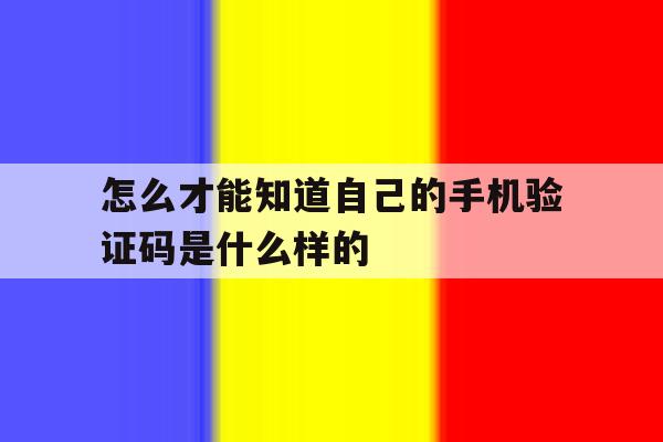 怎么才能知道自己的手机验证码是什么样的 怎么才能知道自己的手机验证码是什么样的