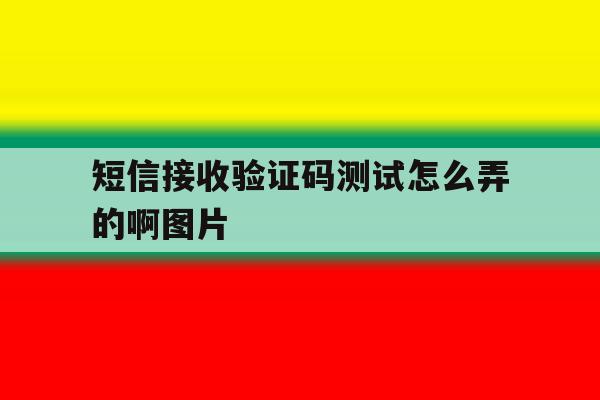 短信接收验证码测试怎么弄的啊图片 短信接收验证码测试怎么弄的啊图片