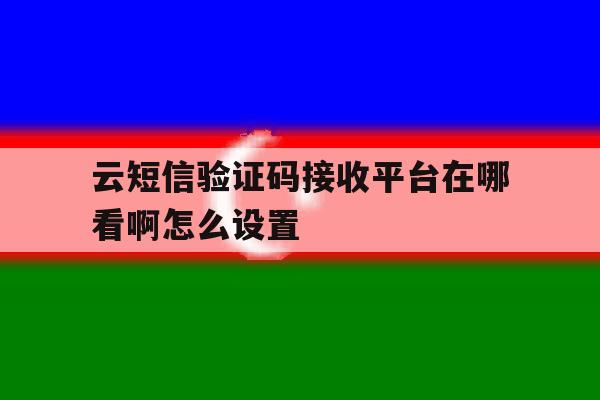 云短信验证码接收平台在哪看啊怎么设置 云短信验证码接收平台在哪看啊怎么设置