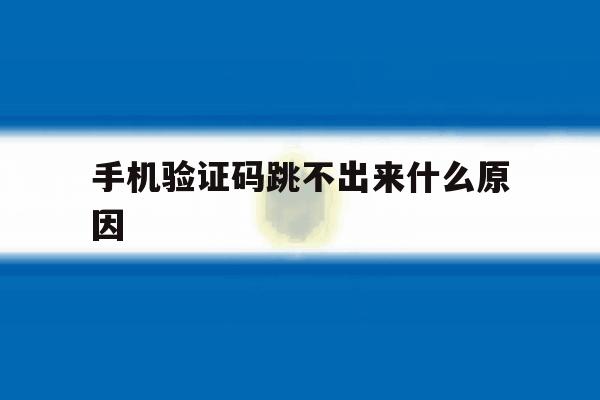 手机验证码跳不出来什么原因 手机验证码跳不出来什么原因