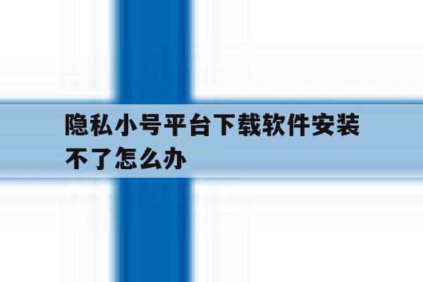 隐私小号平台下载软件安装不了怎么办 隐私小号平台下载软件安装不了怎么办
