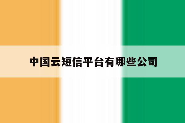 中国云短信平台有哪些公司的简单介绍 中国云短信平台有哪些公司的简单介绍