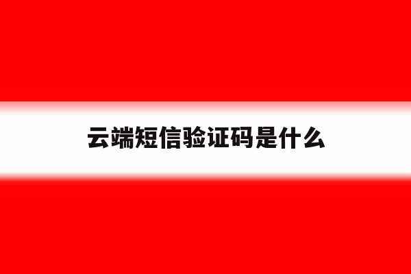 云端短信验证码是什么 云端短信验证码是什么