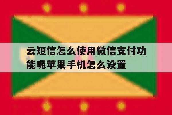 云短信怎么使用微信支付功能呢苹果手机怎么设置的简单介绍 云短信怎么使用微信支付功能呢苹果手机怎么设置的简单介绍